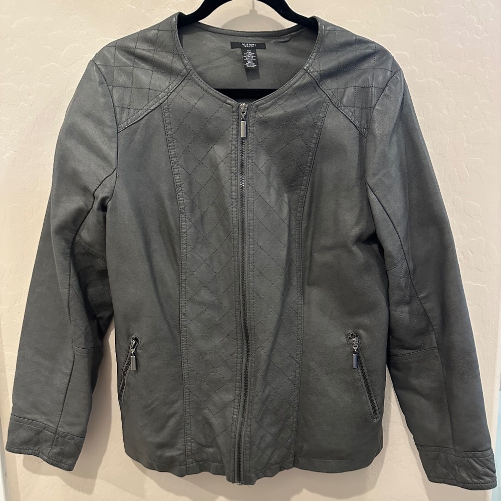 Alfani faux leather jacket grey